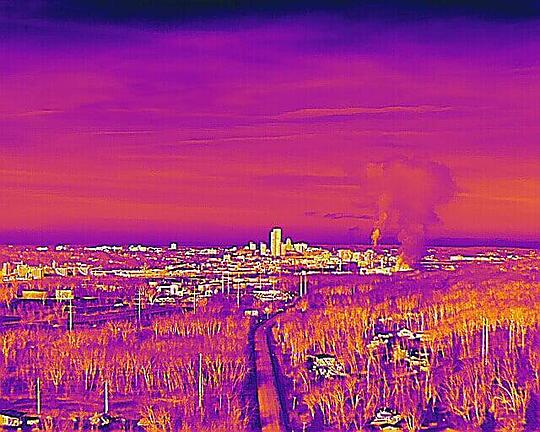 View of Albany NY in the thermal range